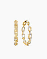 Stax Chain Link Hoop Earrings in 18K Yellow Gold with Diamonds, 37mm